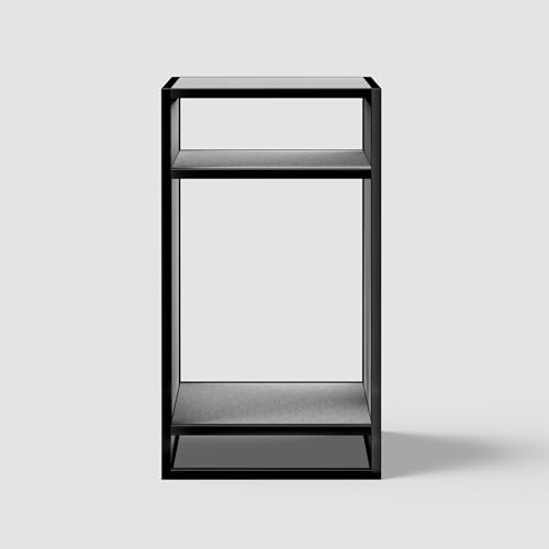Metal Aquarium Stand for 20 Gallon Fish Tank, Washed Oak | 45x45x80cm; 3-tier metal frame, wood shelves - color: Washed Oak Wood, size: W17.7 x D17.7 x H31.5 in(45X45X80cm)