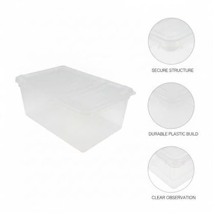 Small Plastic Terrarium Container, Clear PP Habitat Box for Reptiles & Amphibians, 6.7 x 4.1 x 2.8 Inches, White