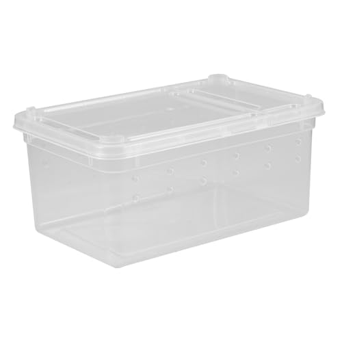 Abaodam Reptile Feeding Box Multi Functional Terrarium for Reptiles Spiders Crabs Frogs Compact Lightweight Habitat with Breathable Durable Container for Easy Feeding