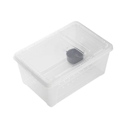 OMEM Portable Reptile Terrarium Habitat for Mini Pet Houses Breathable Holes Stackable Container (M) - size: 1PCS-Clear-M