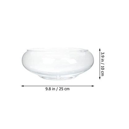 BESPORTBLE Clear Fish Bowl Vase Bubble Bowl Wide Mouth Flower Vase Round Shallow Planter Terrarium Aquatic Plant Pot Daffodil Pot Hydroponic Planter Fish Tank Bowl - size: 25.00X25.00X10.00CM
