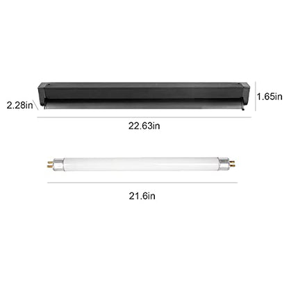 REPTI ZOO T5 HO UVB Lighting Combo Kit, Terrarium Hood Comes with Desert 10.0 UVB T5 Lamp (24W)