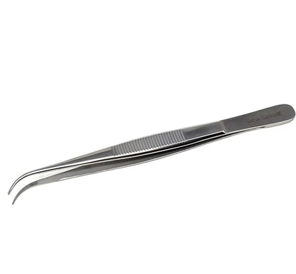 Lab Tweezers High Precision Forceps, 6" (15.2 cm), Fine Strong Curved Point tweezers, Stainless Steel - size: 6 Inch