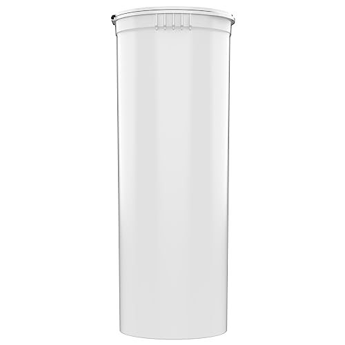 60 Dram CR Plastic Packaging Pop Top Containers - Child Resistant Travel Holder Vial Bottles - 75 qty (White) - color: White