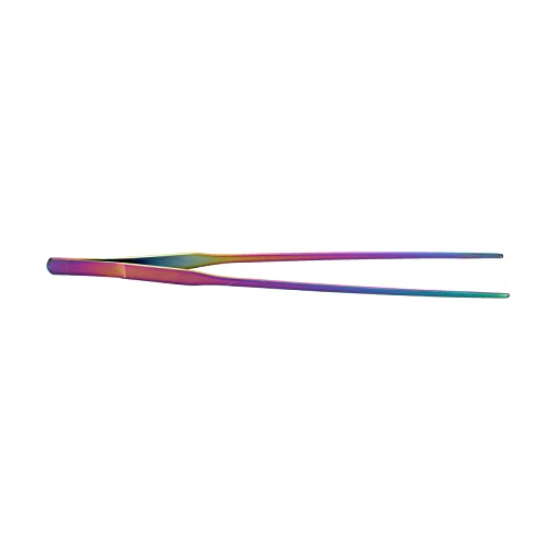 TITA-DONG 27cm Reptile Feeding Tongs, Rainbow Color Aquarium Tweezers Stainless Steel Fishbowl Long Tweezers, Aquascaping Tools for Hold Worms, Reptiles, Lizards, Bearded Dragon(27cm Straight Clip) - color: 27cm Straight Clip