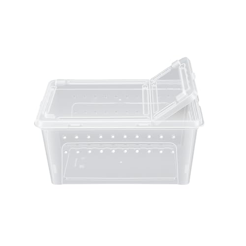 2PCS Reptile Feeding Box Terrariums Terrarium Breeding Tank Transparent Animal Cage for Bearded Dragon Lizard Spider Scorpion Gecko, 8.46x12.4x5.91in 2PCS Reptile (L)