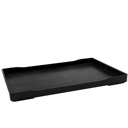 OMEM Reptile Bowl Large Food and Water Dish Enough Space Also Fit for Bath Simulated Wood Grain Surface (L, Black) - color: Black, size: L (Lot de 1)