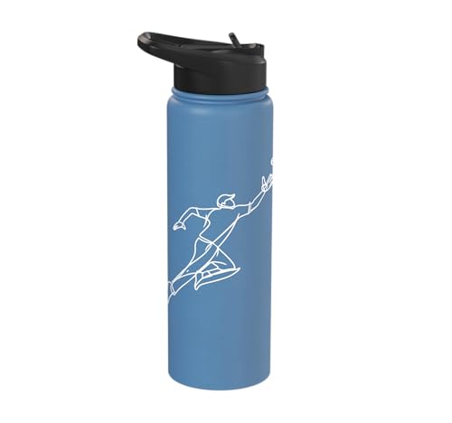 Cricket Keeper Drawing Stainless Steel Insulated Water Bottle - color: Light Blue