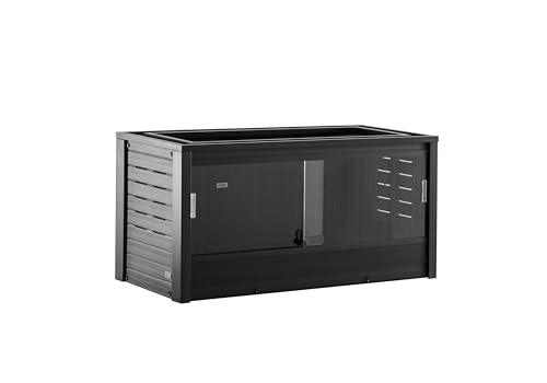 New Age Pet ECOFLEX Two Medium Reptile Enclosures with Matching Stacker Combo Set in Black - color: Black, size: Medium