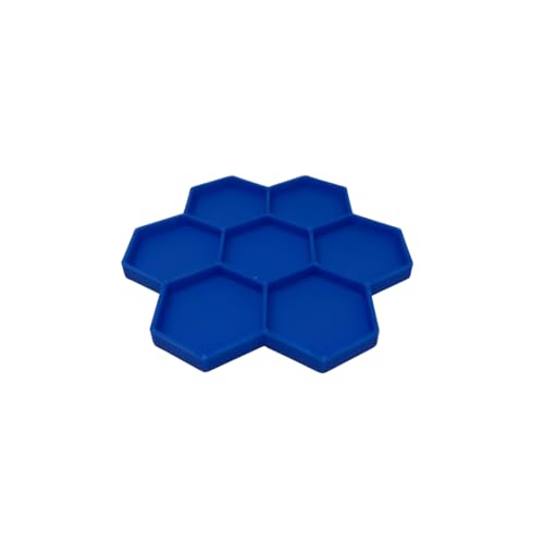 Hermit Crab Feeder Dish | 7 Tray Dish for Crab or Snail Feeding | Mix & Match Crab Food | Made in USA (Blue, Hexagon) - color: Blue, Hexagon