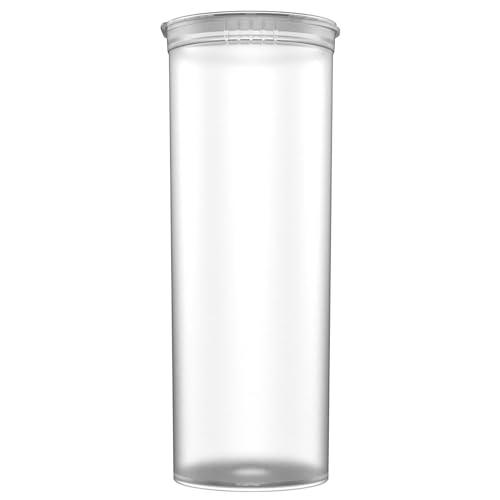 60 Dram CR Plastic Packaging Pop Top Containers - Child Resistant Travel Holder Vial Bottles - 75 qty (Clear) - color: Clear