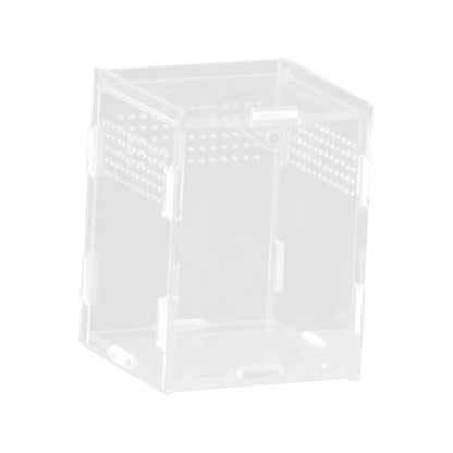 Reptile Breeding Box Terrarium Habitat Tank Transparent Acrylic Enclosure with Ventilation Holes for Snakes Frogs Turtles Geckos Small Animals- 8x7x10cm