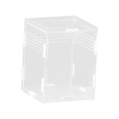 Reptile Breeding Box Transparent Acrylic Terrarium Habitat Tank with Ventilation Holes for Snake Frog Turtle Hatching Case- 8x7x10cm