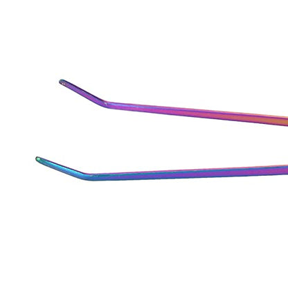 TITA-DONG 27cm Reptile Feeding Tongs, Rainbow Color Aquarium Tweezers Stainless Steel Fishbowl Long Tweezers, Aquascaping Tools for Hold Worms, Reptiles, Lizards, Bearded Dragon(27cm Curved Clip) - color: 27cm Curved Clip