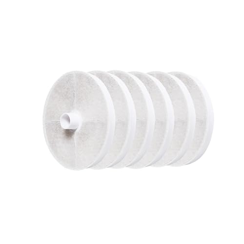 Amazon Basics Replacement Filters for 3L Pet Water Fountain, Pack of 6, White - size: 0.8 gal, style: Replacement Filters (Pack of 6)