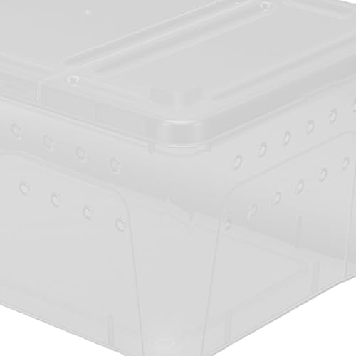 2PCS Reptile Feeding Box Terrariums Terrarium Breeding Tank Transparent Animal Cage for Bearded Dragon Lizard Spider Scorpion Gecko, 8.46x12.4x5.91in 2PCS Reptile (L)