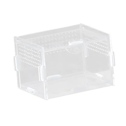 Reptile Breeding Box Terrarium Professional Clear Animal Habitat Cage with Ventilation Holes for Geckos Frogs Hermit Crabs- 10x8x7cm