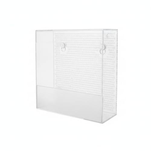 Clear Acrylic Wall-Mounted Feeding Dish with Suction Cups for Glass Terrariums, Reptile Food Bowl
