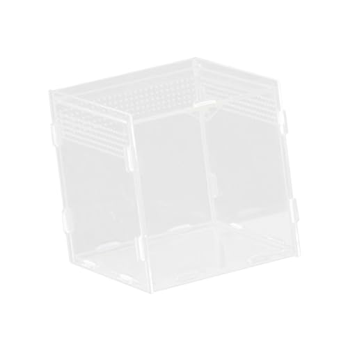 Reptile Breeding Box Terrarium Habitat Tank Transparent Acrylic Enclosure with Ventilation Holes for Snakes Frogs Turtles Geckos Small Animals- 10x10x10cm