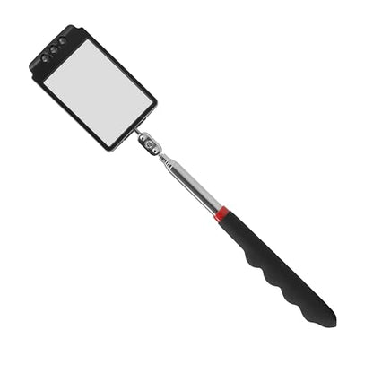 Telescopic inspection mirror with light large telescoping led 360 Inspection Rotating lamp automotive mechanic repair reversing on a stick extendable hand handle car extra held vehicle extended - style: 3 LED