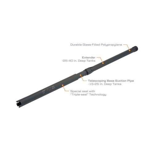 GPI - Telescoping Suction Pipe for Fluid Transfer Pumps, Adjustable 15" to 40", 1" NPT (GPI Genuine Accessory 110241-01)