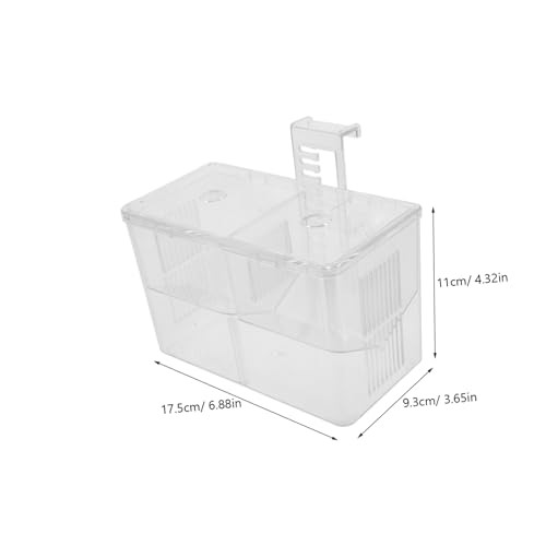 Abaodam Transparent Acrylic Fish Incubator Box with Hook Fish Isolation Case for Aquarium Breeding Easy to Clean Shrimp and Reptile Nursery Divider Safe Hatching Tank