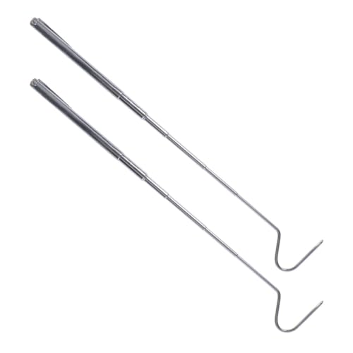 Beaupretty 2pcs Stainless Steel Retractable Snake Hooks 71cm Snake Catching Tools Reptile Grabbing Hooks for Safe Handling and Removal