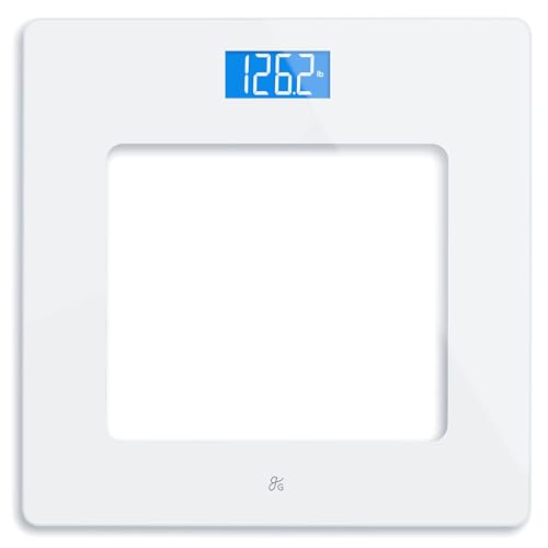 Greater Goods Digital Weight Scale, Accurate, Non-Slip, and Scratch Resistant Bathroom Scale (White) - style: Basic, White/Clear