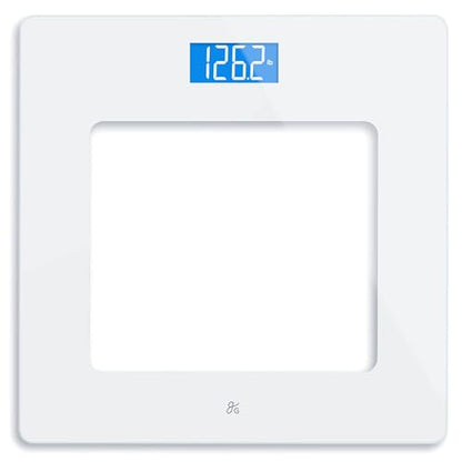 Greater Goods Digital Weight Scale, Accurate, Non-Slip, and Scratch Resistant Bathroom Scale (White) - style: Basic, White/Clear