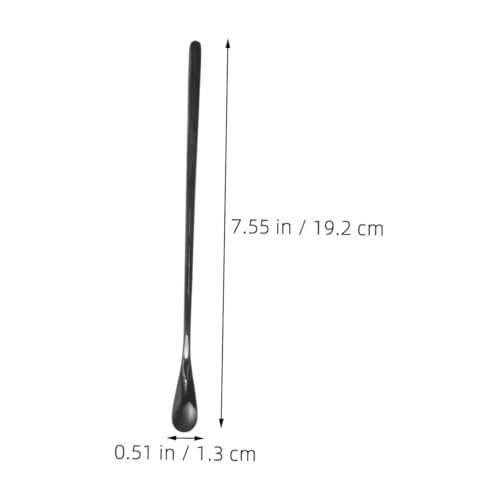 SUPVOX 3pcs Sturdy Stainless Steel Lizard Food Spoon Reptile Feeding Tool for Crested Gecko Food - color: Black