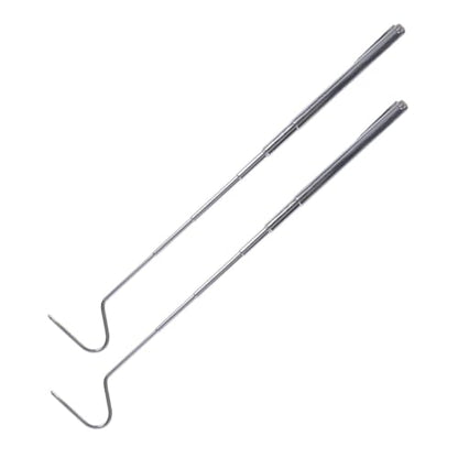 Beaupretty 2pcs Stainless Steel Telescopic Snake Catching Hooks Portable Reptile Grabber Tools with Smooth Safe Hook Design for Easy Handling and Secure Capture