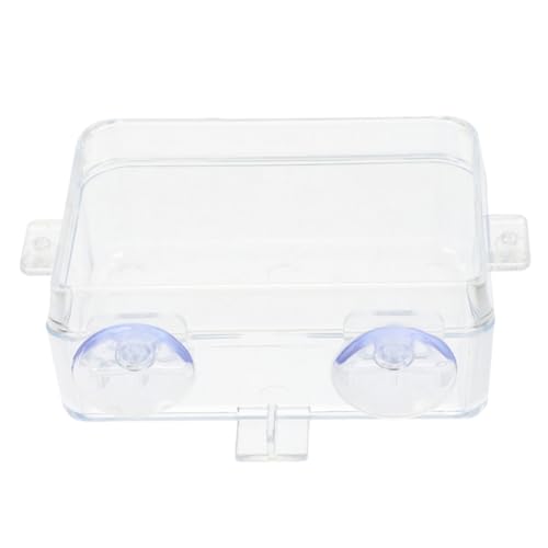 ERINGOGO Reptile Feeding Bowl Cup Escapeproof Water Dish for Lizards Geckos and Bearded Dragons and Detachable Design for Convenient Feeding and - color: Transparent, size: 13.50X6.50X3.50CM