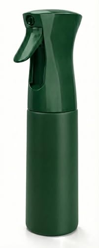 Hula Home Continuous Spray Bottle for Hair (10.1oz/300ml) Empty Ultra Fine Plastic Water Mist Sprayer – For Hairstyling, Cleaning, Salons, Plants, Essential Oil Scents & More - Green