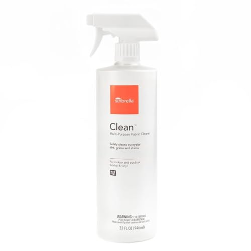 Sunbrella Clean Multi-Purpose Fabric Cleaner | Non-PFAS | 32 Fl Oz | All-in-One Solution for Water-Safe Upholstery and Vinyl; Lifts Everyday Stains and Spills - size: 32 Fl Oz (Pack of 1)