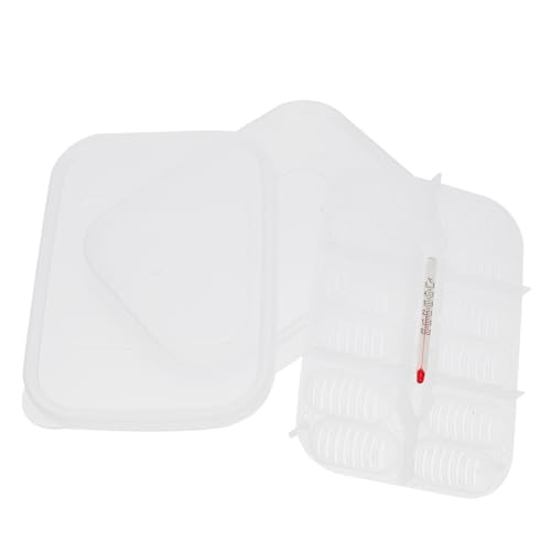 HANABASS Compartments Reptile Egg Incubation Tray Professional Hatching Box for Snakes Lizards and Other Reptiles with Thermometer Easy to Clean and Reusable