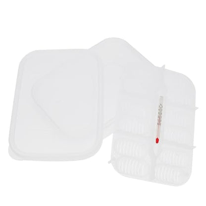 HANABASS Compartments Reptile Egg Incubation Tray Professional Hatching Box for Snakes Lizards and Other Reptiles with Thermometer Easy to Clean and Reusable