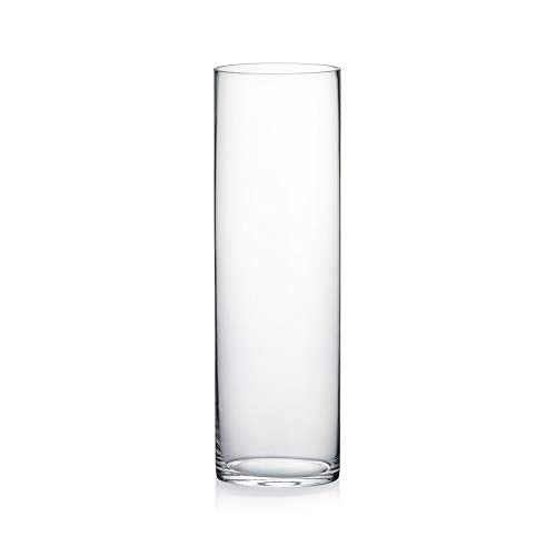 WGV Cylinder Vase, Width 6", Height 20", Clear Glass Container Terrarium Candle Holder for Wedding Centerpiece, Party Event, Home Office Decor, 1 Piece - size: 6"x20"H
