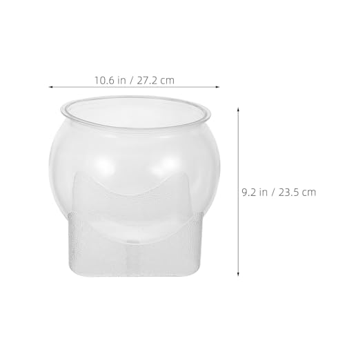 Amosfun Desktop Ecosystem Fish Bowl Aquarium Tank Plastic Tabletop Goldfish Bowl Sturdy Shatterproof Large Size for Home and Office Terrarium Container