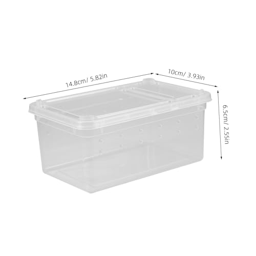 Abaodam Reptile Feeding Box Multi Functional Terrarium for Reptiles Spiders Crabs Frogs Compact Lightweight Habitat with Breathable Durable Container for Easy Feeding