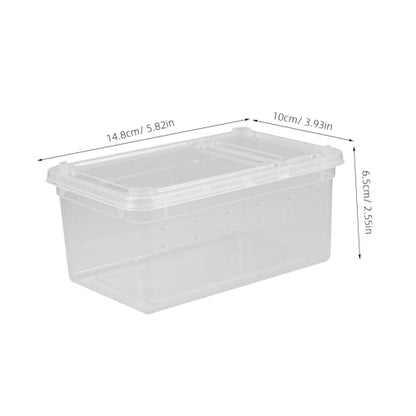 Abaodam Reptile Feeding Box Multi Functional Terrarium for Reptiles Spiders Crabs Frogs Compact Lightweight Habitat with Breathable Durable Container for Easy Feeding