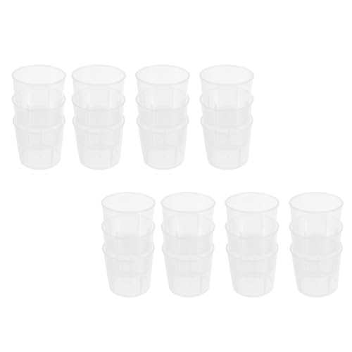 100 Pcs Reusable Washable Measuring Cups Multifunctional Scale Bowls for Reptile Feeding and Storage, White Plastic Containers Suitable for Lizards and Crawling Pets