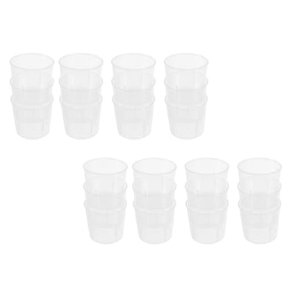 100 Pcs Reusable Washable Measuring Cups Multifunctional Scale Bowls for Reptile Feeding and Storage, White Plastic Containers Suitable for Lizards and Crawling Pets