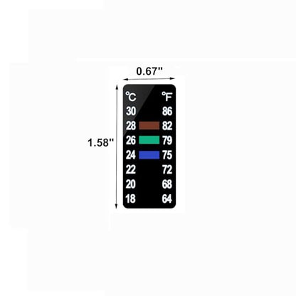 AQUANEAT 6 PCS Aquarium Thermometer Strips, Fish Tank Thermometer Sticker, Terrarium Water Temperature Test (1.58" x 0.67") - size: 1.58" x 0.67"