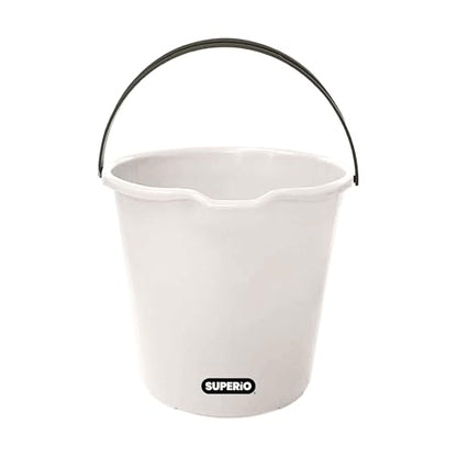 Superio 2.75 Gallon Plastic Cleaning Bucket with Large Spout, Utility Pail for Mopping, Car Wash, Fishing, Camping & Household Use, Light Grey, 1 Pack - color: Light Grey, size: 1 Pack