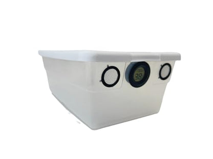 Vented Vivarium Enclosure 6 Quart Terrarium with Black Vents, Temperature & Humidity Sensor for Reptiles, Isopods, Small Bugs