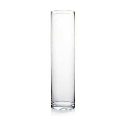 WGVI Quality Thick Weighted Clear Cylinder Glass Vases, 3" W x 12" H, Skinny Bud Vase Narrow Floral Bouquet Flower Arrangements Storage Container Candle Holders Decorative Accents, 1 Piece - size: 3"x12"H