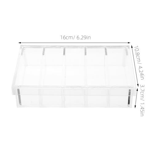 Acrylic Specimen Container Lab Petri Dish Lid 5 Compartments High Transparency Reusable Incubation Breeding Box for Fish and Specimen Cultivation Personal Use