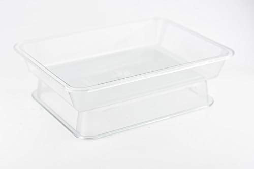 OMEM Reptile Drinking Tray - Large Water Dish Plastics Plate for Turtles, Small Reptiles, Ball Pythons, Lizards, and Snake Cages Bowl (S=27x21x4.7cm, White) - color: White, size: S=27*21*4.7