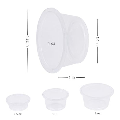 Lizard Crested Gecko Food Water Feeding Cups, 100 pcs, 1 oz | Reptile Feeder Bowls, for Lizard and Other Small Pet Ledge Accessories Supplies - color: 1oz 100