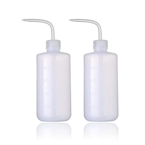 2PCS Squeeze Bottles - 500ml Tattoo Bottles Squirt Bottle | Tattoo Spray Bottles Squirt Bottle Tattoo Wash Bottles For Tattooing with Measure(16.9oz) for Medical Lab Succulent Watering - size: 16.9 Ounces